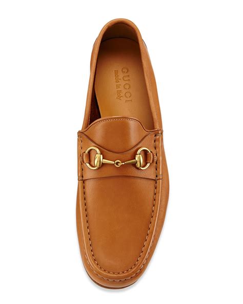 tan brown loafers gucci